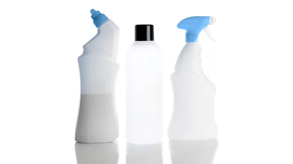 Blank Bottle Soap Shampoo Mineral Cosmetic Clear Plastic Cap Sanitizer — Stock Photo, Image