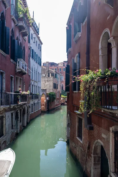 Gran Canal Para Góndola Viaje Por Ciudad Europa Antigua Arquitectura — Foto de Stock