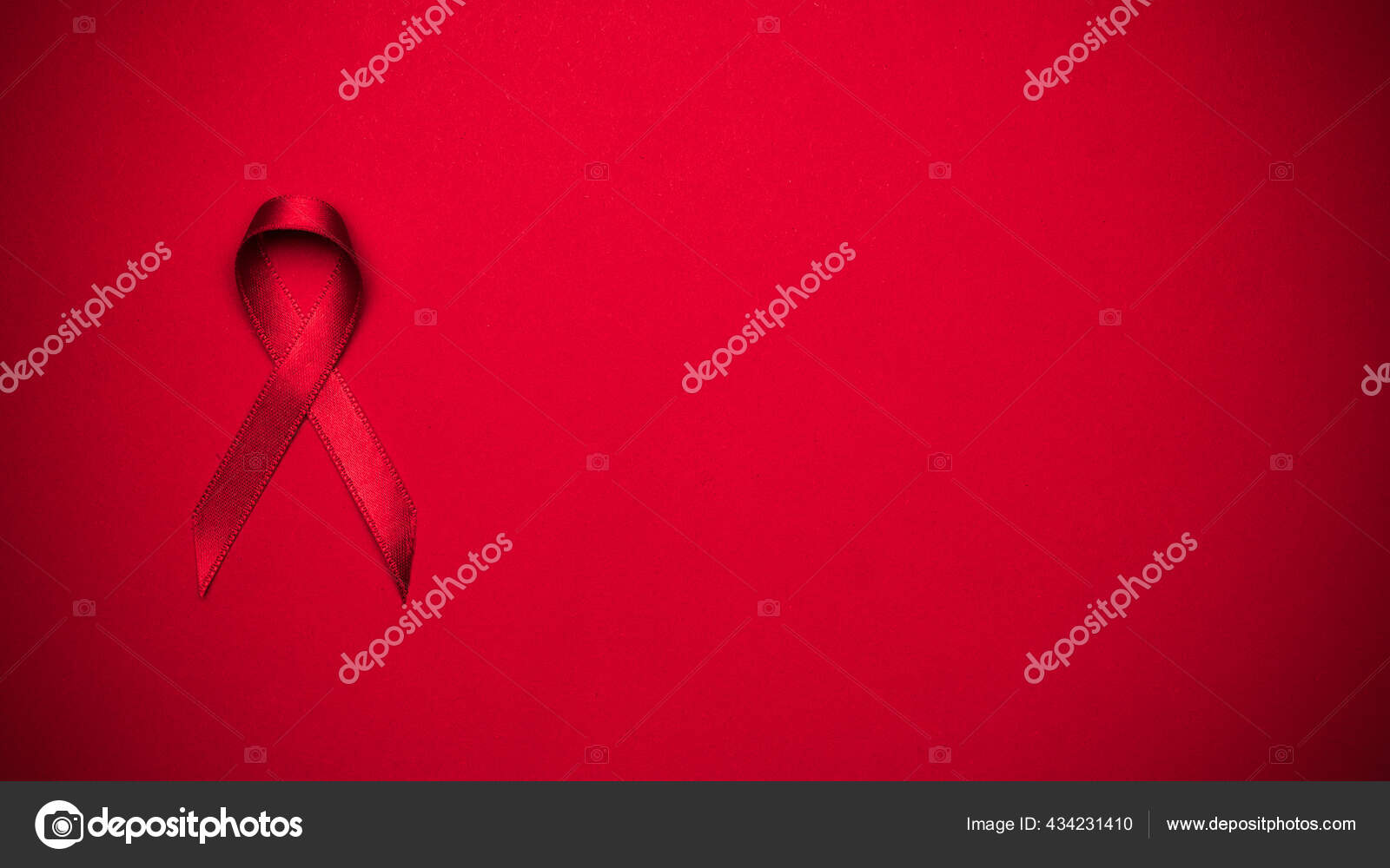 Hiv Day Red Ribbon Symbol Hiv World Day Dark Red Stock Photo by  ©Mvelishchuk 430076170
