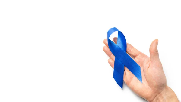 Ruban Prostate Bleu Sensibilisation Cancer Prostate Santé Des Hommes Novembre — Photo