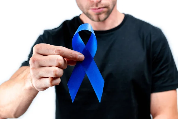 Cancer Men Awareness Prostate Health November Hipster Men Black Shirt — Stock Photo, Image