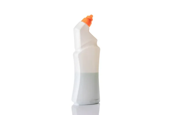 Butelka Żelowa Przezroczysty Plastikowy Ślepak Mydła Kosmetyku Mineralnego Izolowanego Biało — Zdjęcie stockowe