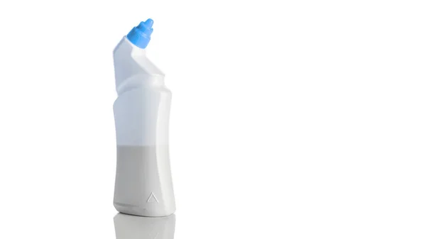 Plastik Şişe Temiz Şampuanı Boş Kapağı Beyaza Izole Edilmiş Şeffaf — Stok fotoğraf