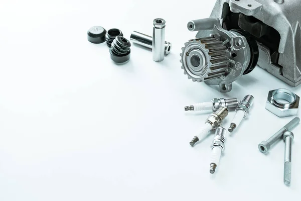 Construcción Autos Conjunto Pieza Coche Metal Nuevo Repuesto Mecánico Motor —  Fotos de Stock