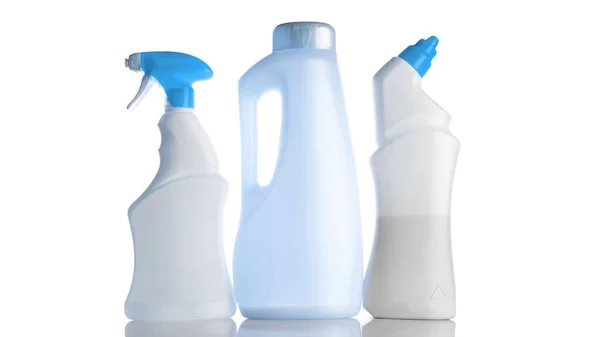 Bottiglia Spray Pompa Vuota Set Sapone Cosmetico Contenitore Plastica Trasparente — Foto Stock
