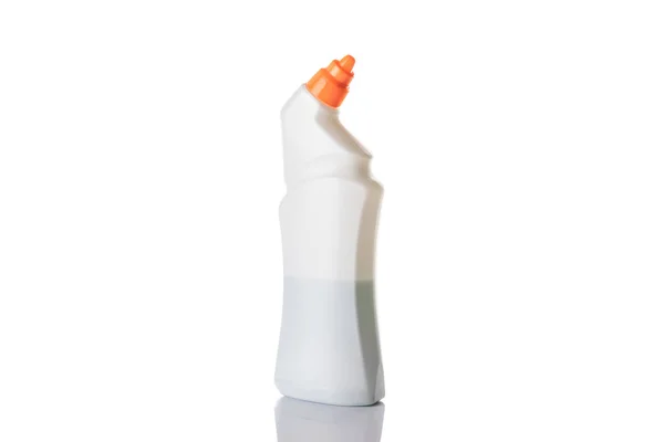 Pumpflaska Tom Sanitetsbehållare För Mineralkosmetika Tvålschampo Isolerat Vitt Klar Plast — Stockfoto