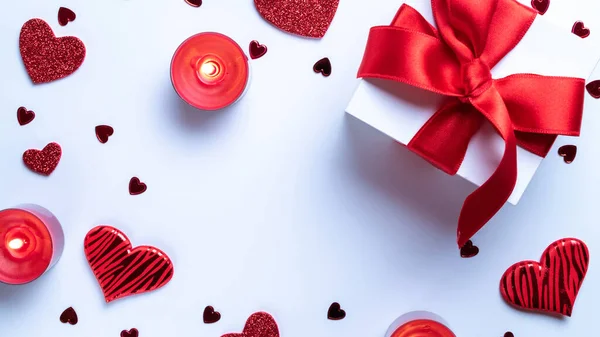발렌타인데이 사랑의 로맨틱 배경의 공간이 로맨틱 메시지 템플릿 — 스톡 사진