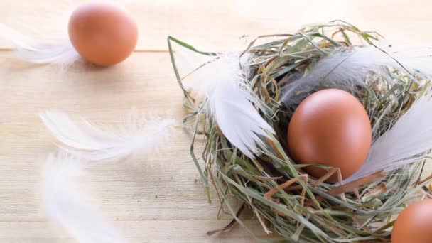 Αυγό Πάσχα Χαρούμενη Διακόσμηση Πάσχα Φυσικά Χρωματιστά Αυγά Καλάθι Ανοιξιάτικες — Αρχείο Βίντεο