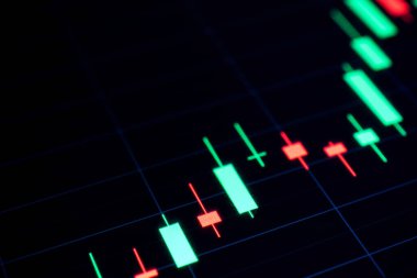 İçgörü. Finansal tablo, dijital ekrandaki iş geçmişi için hisse senedi analizi verileri. Grafik büyümesi finans piyasasını etkiler. Yatırım ve ekonomik konsept