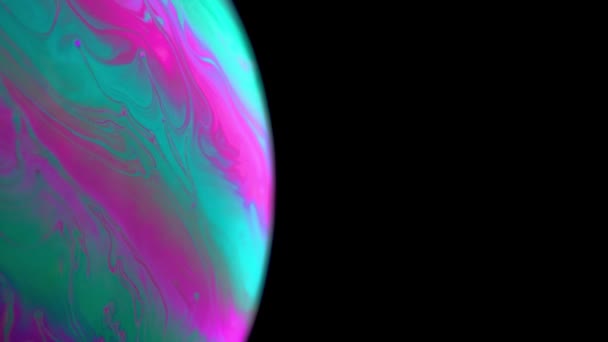 Бульбашки Абстрактні Планета Глобус Земля Всесвіті Галактик Сонцем Чорному Тлі — стокове відео
