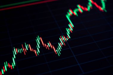 İçgörü. Finansal tablo, dijital ekrandaki iş geçmişi için hisse senedi analizi verileri. Grafik büyümesi finans piyasasını etkiler. Yatırım ve ekonomik konsept