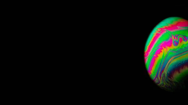 Blasenmakro Abstrakter Galaxienhintergrund Mit Globus Planet Erde Universum Raum Mit — Stockfoto