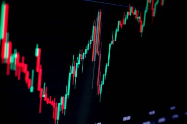 Borsa grafiği. Tablet ekranında grafikler büyümesi finans piyasası. Mali tablo, iş geçmişi için hisse senedi analiz verileri. Yatırım ve ekonomik konsept