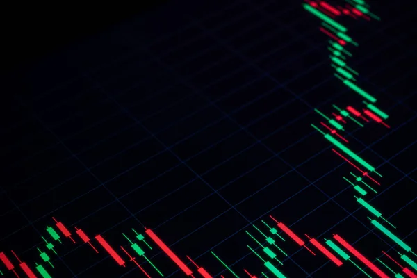 Gráfico Bursátil Gráficos Crecimiento Mercado Finanzas Divisas Pantalla Tableta Gráfico — Foto de Stock