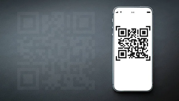 Оплата Коду Цифровий Мобільний Смартфон Сканером Коду Екрані Смартфона Оплати — стокове фото