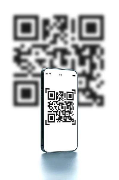 Código Móvel Telefone Inteligente Móvel Digital Com Scanner Código Tela — Fotografia de Stock