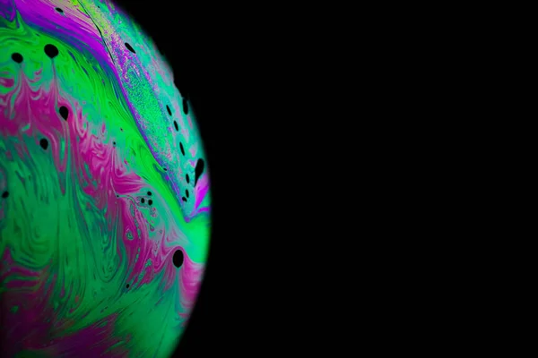 Färgglada Bubblor Abstrakt Galax Bakgrund Med Jordklotet Planeten Jorden Universum — Stockfoto