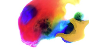 Suluboya deseni. Soyut renkli suluboya deseni ya da su rengi arka planında izole edilmiş tasarım için mürekkep lekesi. Renkli sanat duvar kağıdı grunge efekti