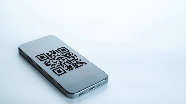 Ikona Skenování Kódu Digitální Mobilní Chytrý Telefon Skenerem Kódu Obrazovce — Stock fotografie