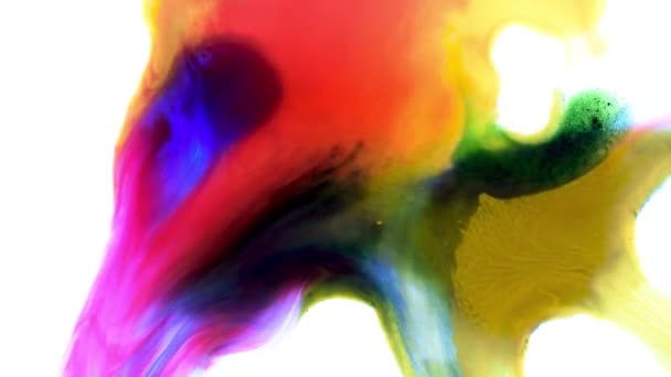 Aquarellstruktur Abstraktes Farbenfrohes Aquarell Farbmuster Isoliert Auf Weißem Wassergrund Tintenfleck — Stockvideo