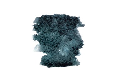 Suluboya soyut. Suluboya deseninin boya dokusu veya su rengi kağıdına izole edilmiş tasarım için mürekkep lekesi. Koyu, siyah sanat duvar kağıdı grunge etkisi