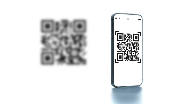 Digitalização Paga Tela Smartphone Móvel Para Pagamento Tecnologia Código Barras — Fotografia de Stock