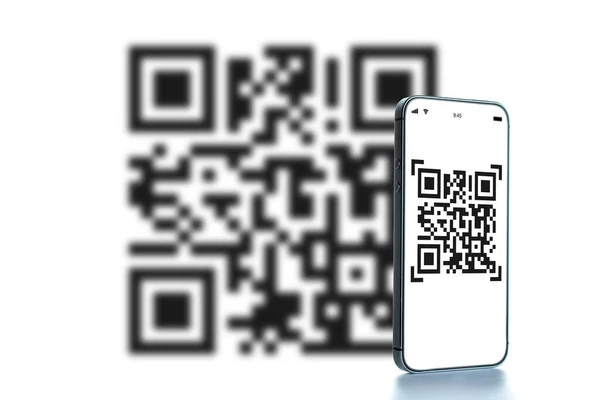 Código Móvil Teléfono Inteligente Móvil Digital Con Escáner Código Pantalla — Foto de Stock