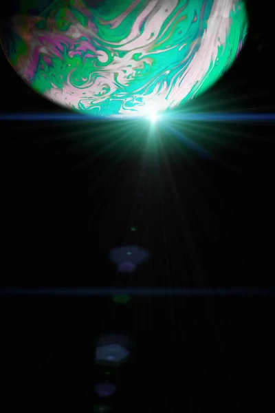 Abstrakter Hintergrundraum Globalplanet Erde Galaxienuniversum Mit Abstrakter Sonne Auf Schwarzem — Stockfoto