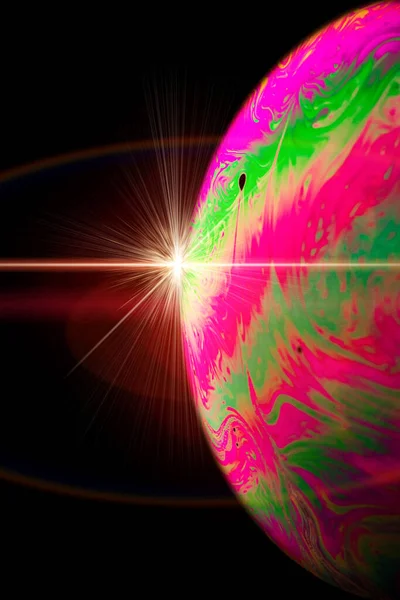 Bubble Color Globe Planet Earth Galaxy Universe Space Abstract Sun — Stock Photo, Image