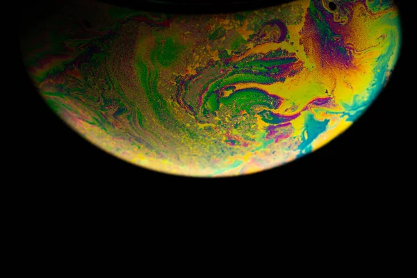 Sabun Köpüğü Evrende Dünya Gezegeninin Olduğu Soyut Galaksi Arka Planı — Stok fotoğraf