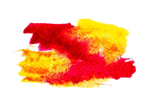 水彩のデザイン 水彩色紙の質感に分離された抽象水彩絵具パターン ブラシの背景のためのスプラッシュインク汚れ レッドアート壁紙グランジ効果 — ストック写真