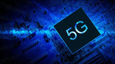 5 gramlık veri. Kablosuz ağ teknolojisi geçmişinde 5G cep telefonu çipi olan dijital bilgisayar anakart. Nesnelerin interneti, telekomünikasyon ağı veya IOT kavramı
