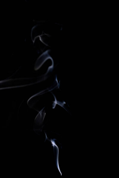 Isolated steam. Blur steam mist cloud, abstract fog or white smoke isolated on black background. Abstract of steam with copy space