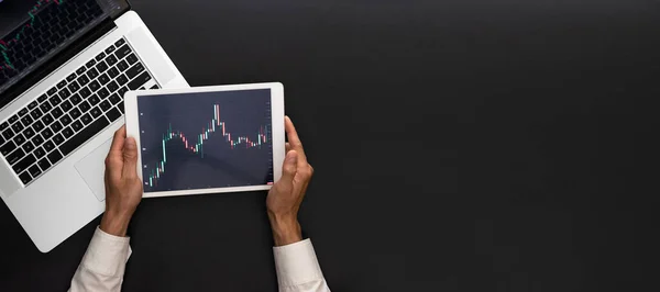 Aktiemarknaden Finansieringsansökan För Statistik Över Försäljning Köp Och Analys Vinstutdelning — Stockfoto