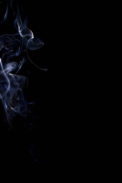 Isolated steam. Blur steam mist cloud, abstract fog or white smoke isolated on black background. Abstract of steam with copy space