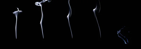 Conjunto Vapor Fumo Blur Fumaça Branca Grupo Névoa Abstrata Nuvem — Fotografia de Stock