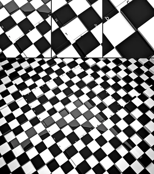 The concept design of futuristic checkerboard. An empty board for chess in modern style. 3D render. — Stock Photo, Image