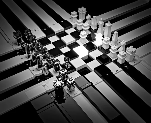 3 d のチェス盤の数字. — ストック写真