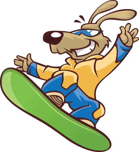 Snowboarder2 perro — Vector de stock