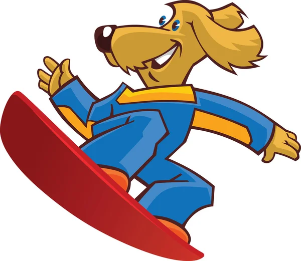 Snowboarder1 perro — Vector de stock