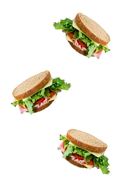 Herbst-Sandwich isoliert auf weißem Hintergrund — Stockfoto