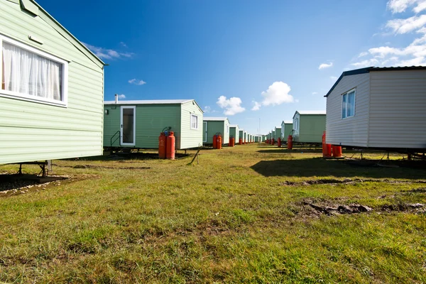 Static holiday caravans at a camping site — Stock Photo, Image