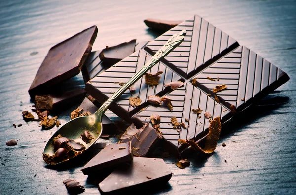 暗いチョコレートの背景 — ストック写真