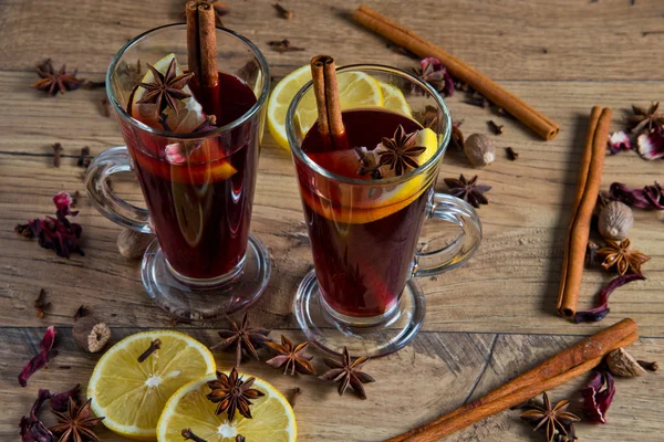 Mulled Wine with Spices — Stock Photo, Image