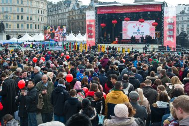Maymun Çin yeni yılı trafalgar Meydanı'na ve Chinatown. Londra