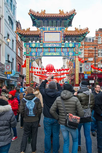 Обезьяна китайский новый год в Трафальгарской площади и Чайнатаун. Лондон — стоковое фото