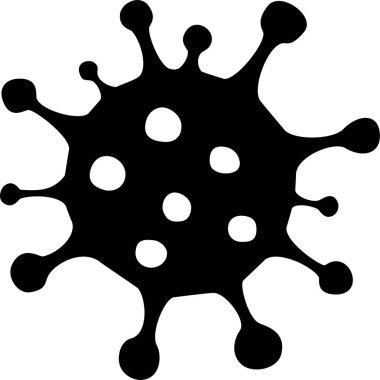 Coronavirus hücre ikonu, 2019-nCoV, Covid-2019. İzole Vektör Simgesi