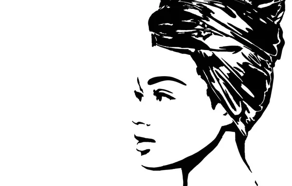 Femme Noire Illustration Beauté — Photo