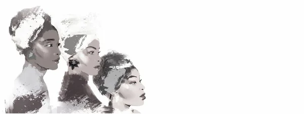 髪にターバンのついた黒人アフリカ人女性 黒人女性を描く アートアフロガール ヘッドラップ — ストック写真