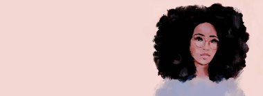 Büyük afro ve gözlük.